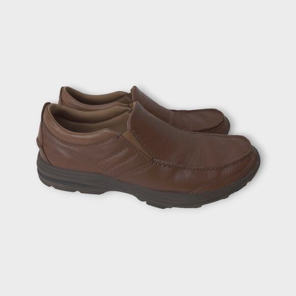 Mens Skechers Classic Fit Air Cooled Memory Foam Brown Slip Ons Size 8.5 - Picture 6 of 11